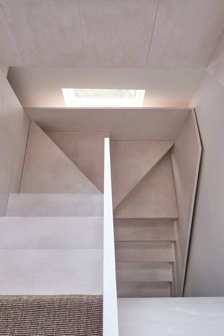 Offord Road - Aucoot - Victorian house flat refurbishment - Ply wood staircase